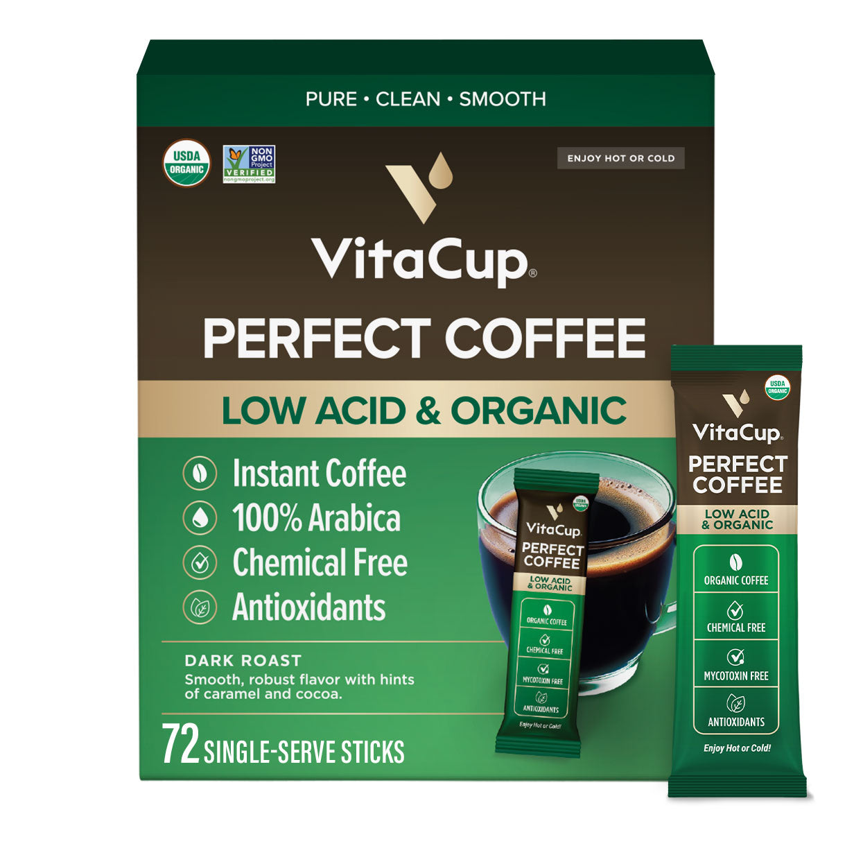 Perfect Low Acid Coffee Instant Sticks