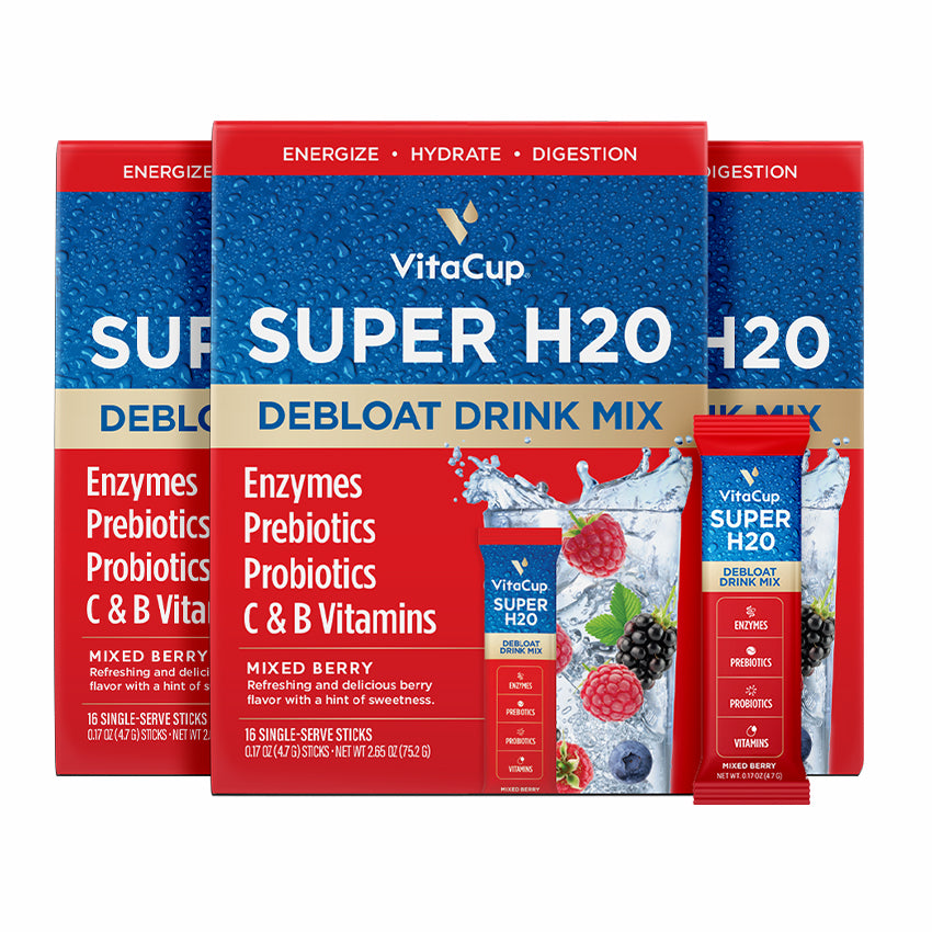 Super H2O Debloat Drink Mix | Mixed Berry