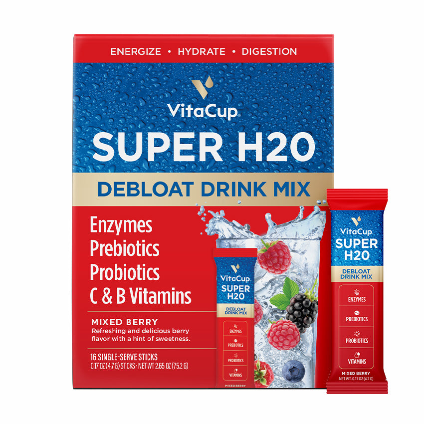 Super H2O Debloat Drink Mix | Mixed Berry