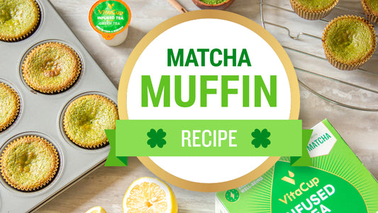 Healthy St. Patrick's Day Matcha Lemon Muffins