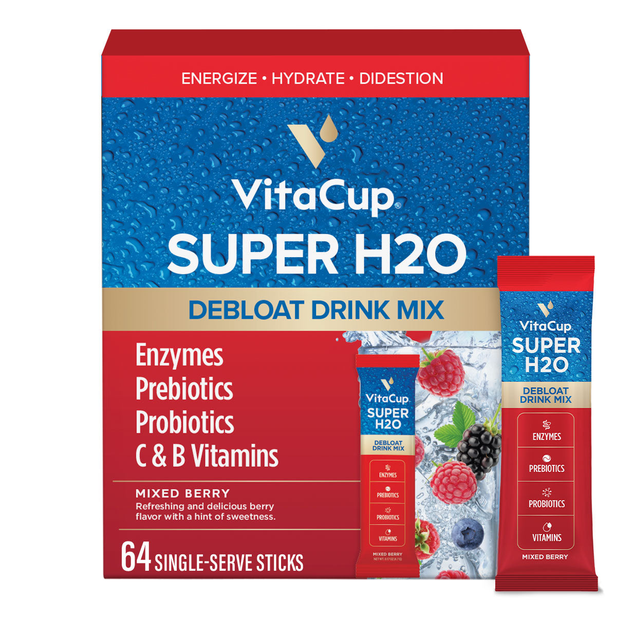 Super H2O Mixed Berry Debloat Drink Mix