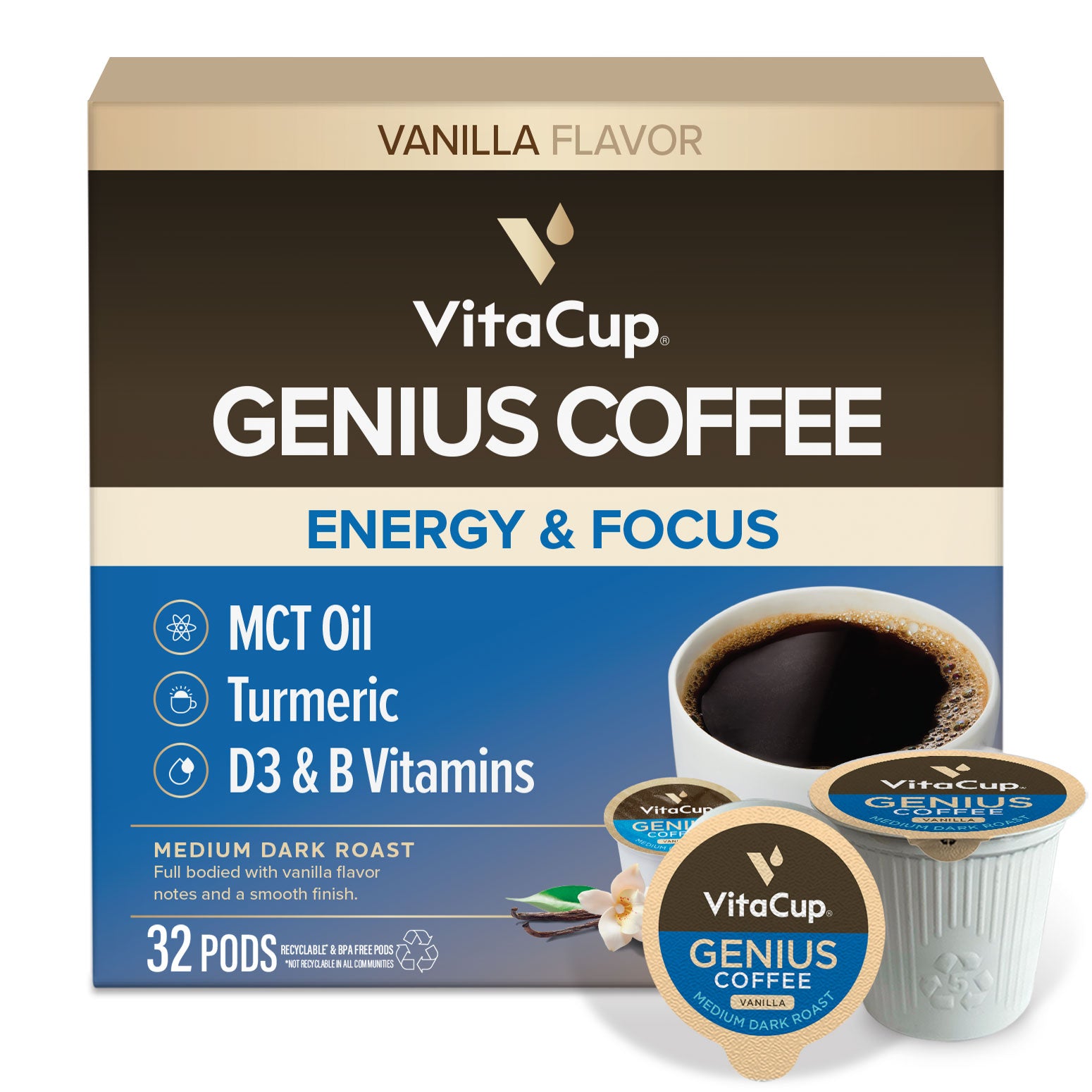 Buy Genius Blend Infused Vanilla Coffee Pods Online at Lowest