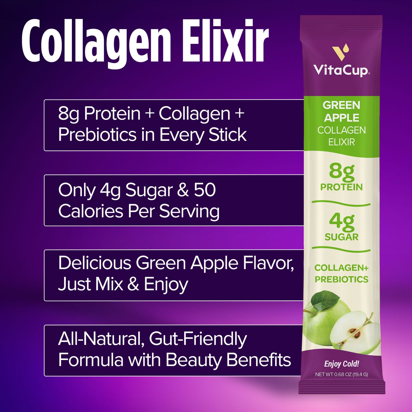 Apple Collagen Elixir Instant Sticks