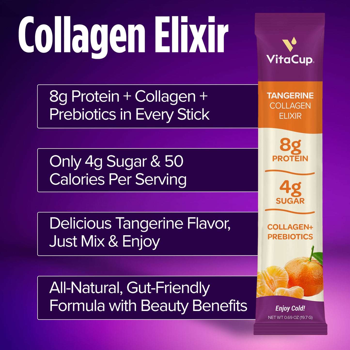 Tangerine Collagen Elixir Instant Sticks