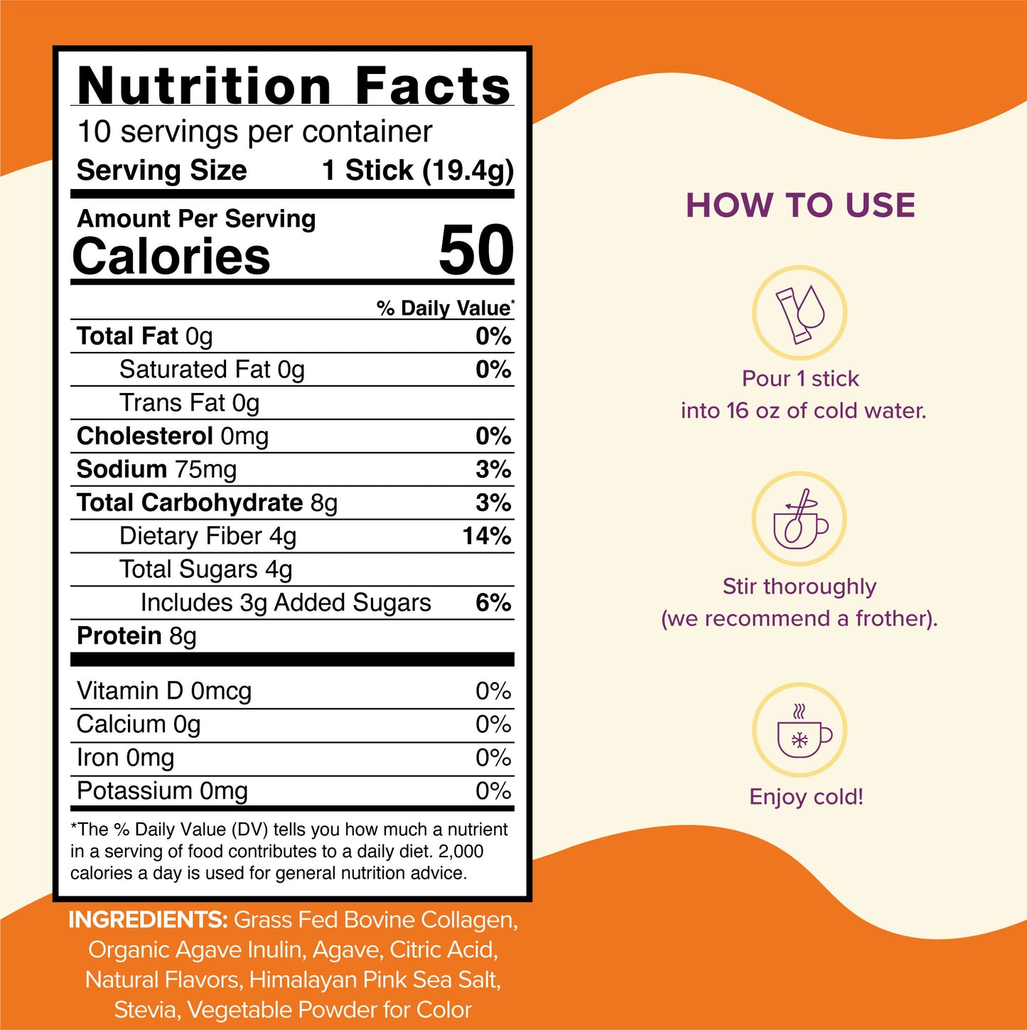 Tangerine Collagen Elixir Instant Sticks
