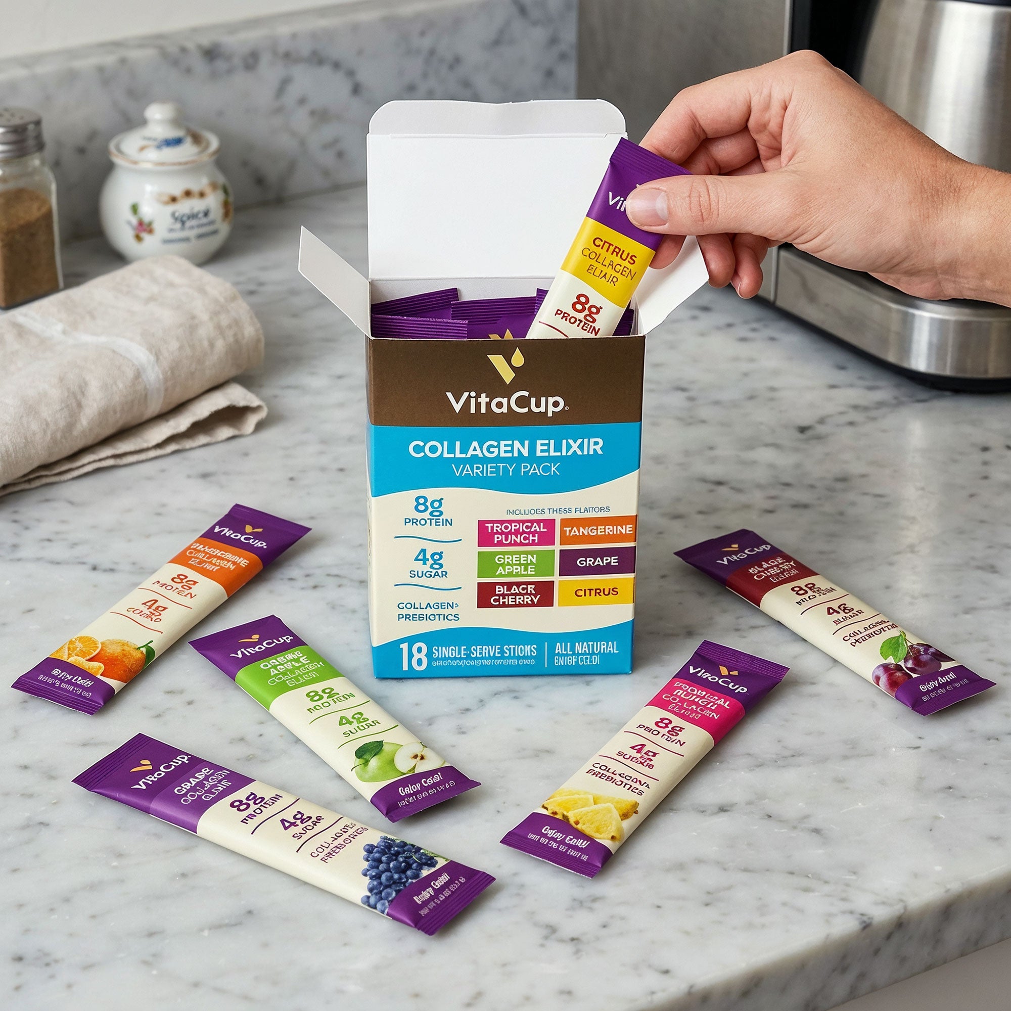 Variety Pack Collagen Elixir Instant Sticks – VitaCup