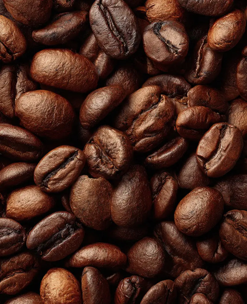 Close-up of roasted arabica coffee beans