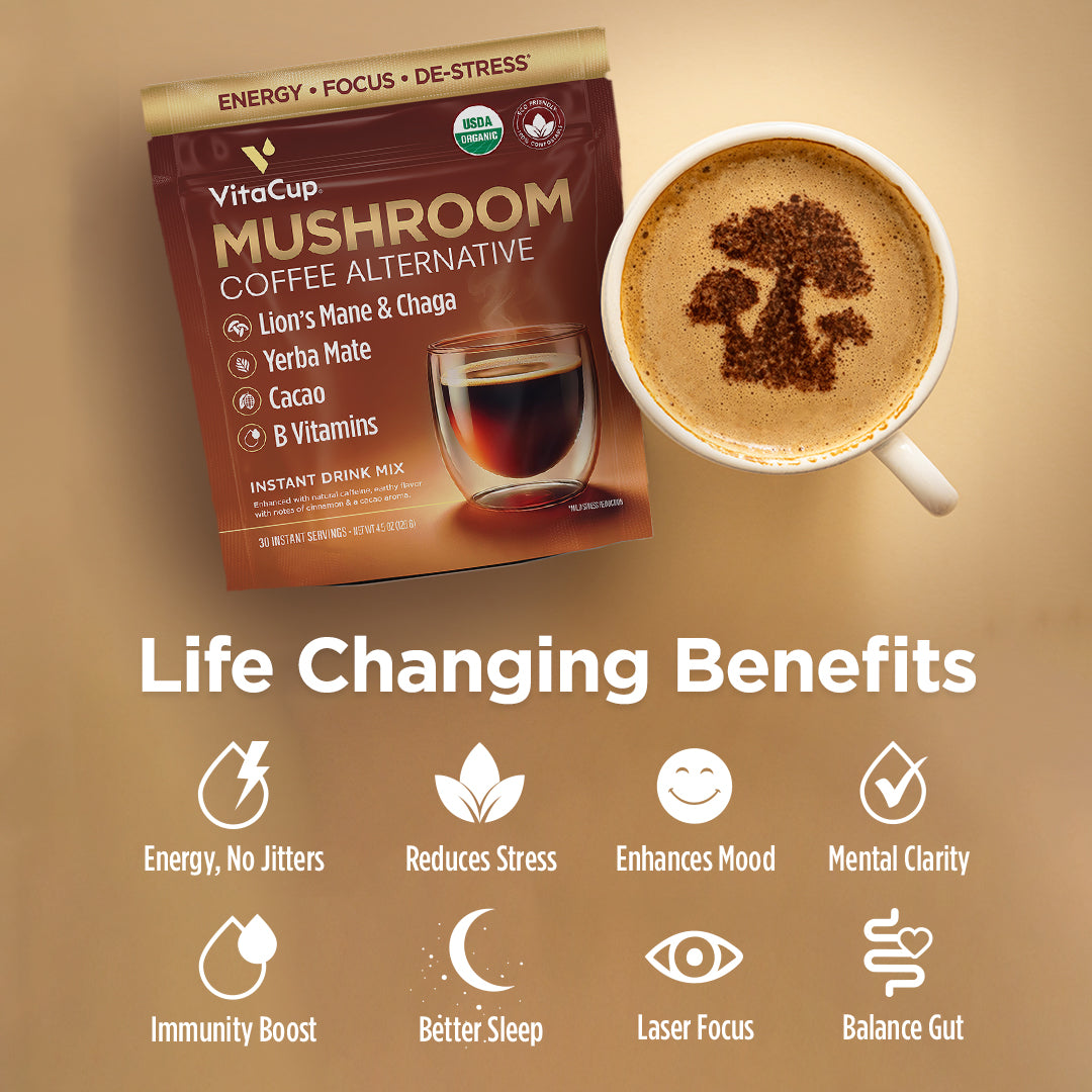 Mushroom Coffee Alternative Instant Bulk Bag + 2 FREE Gifts!