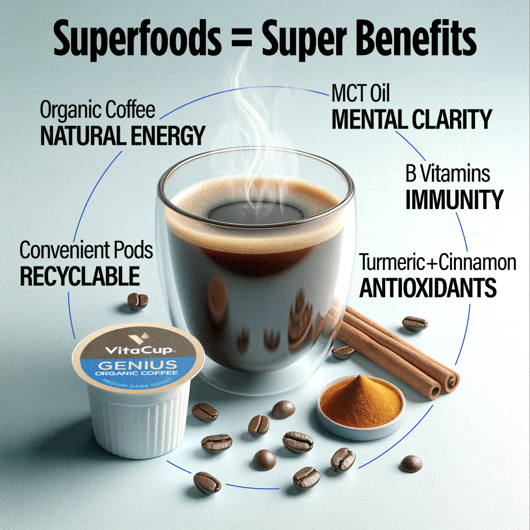 Buy Genius Gold Label Organic Coffee Online, Keto Friendly - VitaCup