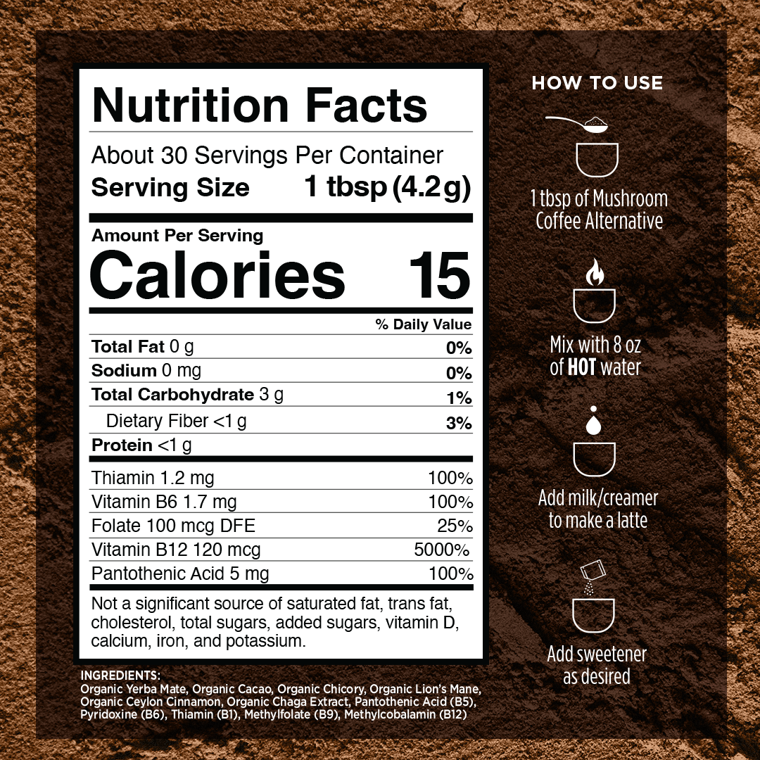 Mushroom Coffee Alternative Instant Bulk Bag (30 Servings)