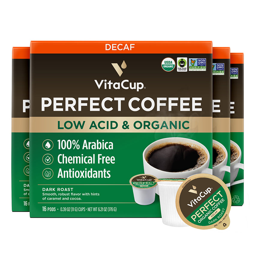 Organic Decaf Perfect Coffee Pods The Best Coffee For Sensitive Stomachs VitaCup