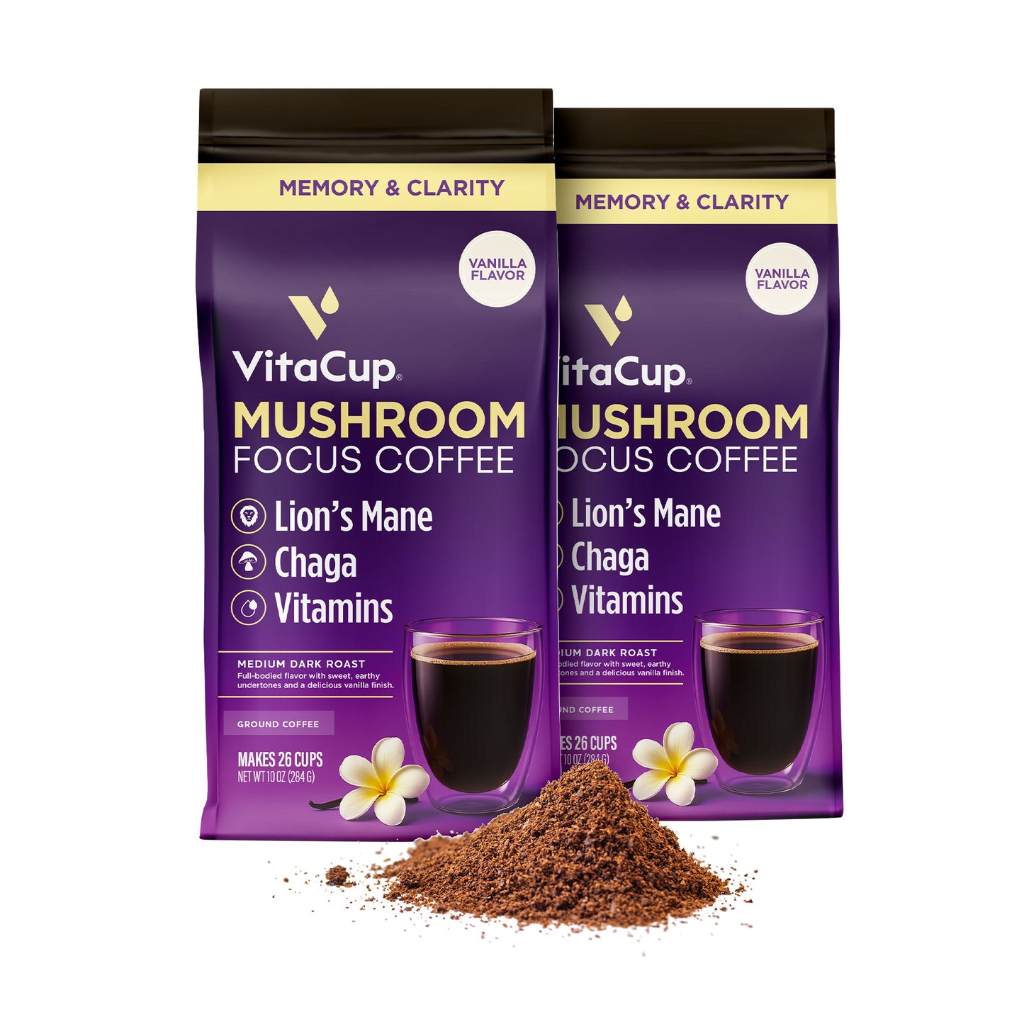 VitaCup Focus Vanilla Mushroom Ground Coffee